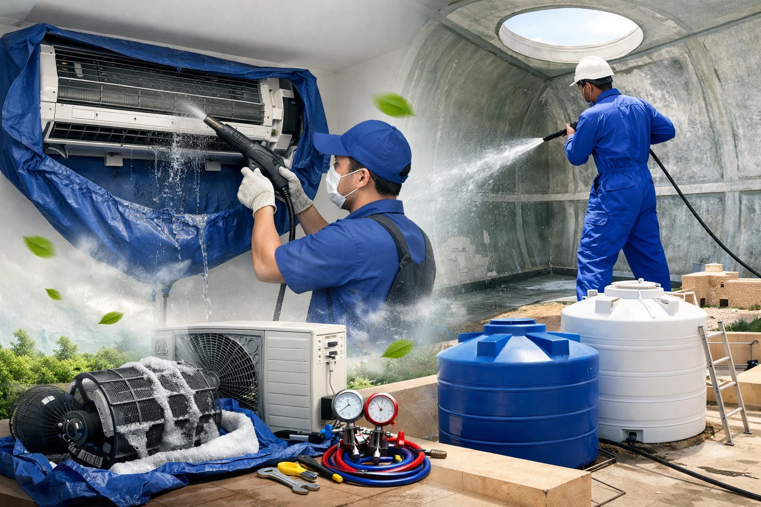 تنظيف خزانات ومكيفات